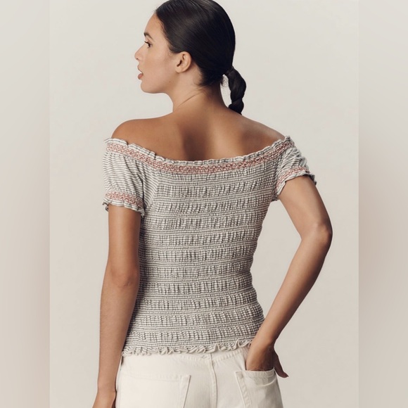 Maeve by Anthropologie- Off-The-Shoulder Smocked Top - Large - NWT - Picture 2 of 14